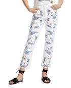 Maje Pia Cropped Floral-embroidered Straight-leg Jeans In Multicolor
