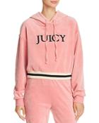 Juicy Couture Black Label Luxe Velour Logo Hoodie