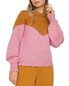 Vero Moda Color Blocked Blouson Sleeve Sweater