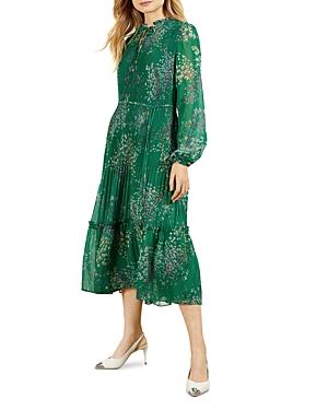 Ted Baker Serendipity Pleated Long Sleeve Midi Dress