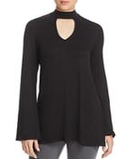 Alison Andrews Mock Neck Cutout Bell Sleeve Top
