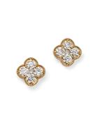 Bloomingdale's Diamond Clover Stud Earrings In 14k Yellow Gold, 0.50 Ct. T.w. - 100% Exclusive