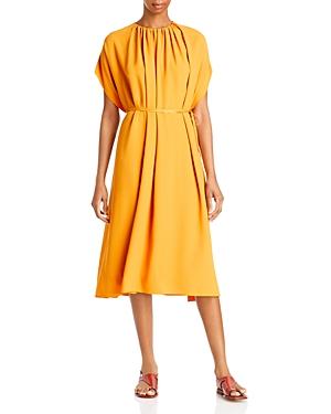 Boss Pleated Belted Midi Dress