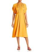 Boss Pleated Belted Midi Dress