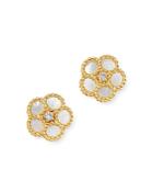 Roberto Coin 18k Yellow Gold Daisy Mother-of-pearl & Diamond Stud Earrings