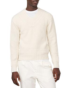 Officine Generale Gino V Neck Relief Sweater