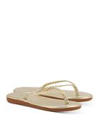 Ancient Greek Women's Plage Braided Leather Flip-flops