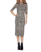 Alice And Olivia Delora Leopard Print Fitted Dress
