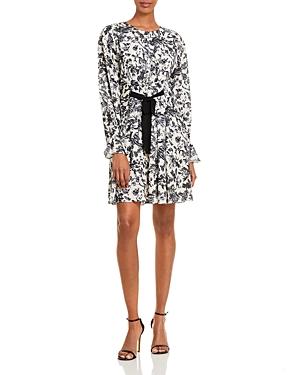 Jason Wu Floral Pintuck Long Sleeve Dress