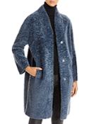 Maximilian Furs Side Striped Shearling Coat
