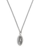 Allsaints Saint Pendant Necklace In Sterling Silver, 23