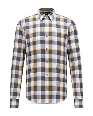 Boss Reid Cotton Plaid Slim Flannel Shirt