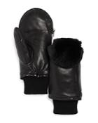 Echo Faux-fur Lined Zip-top Leather Mittens