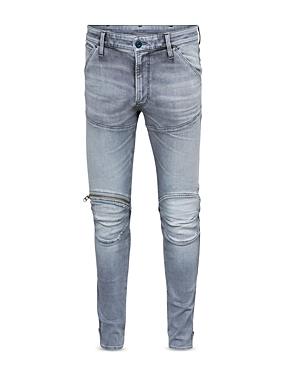 G-star Raw 5620 3d Knee-zip Skinny Jeans In Sun Faded Glacier Grey