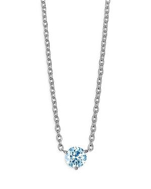 Lightbox Jewelry Lab Grown Diamond Solitaire Pendant Necklace In 10k White Gold, 0.50 Ct. T.w, 16-18