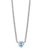 Lightbox Jewelry Lab Grown Diamond Solitaire Pendant Necklace In 10k White Gold, 0.50 Ct. T.w, 16-18