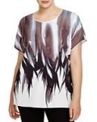 Lafayette 148 New York Plus Nadette Abstract Print Blouse