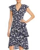 Adrianna Papell Floral Print Tiered Dress