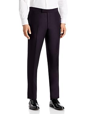 Ted Baker Josh Dark Purple Textured Solid Regular Fit Tuxedo Pants