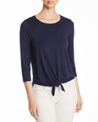 Three Dots Tie-front Jersey Top