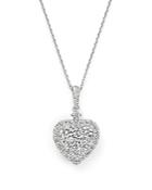 Diamond Heart Pendant Necklace In 14k White Gold, 1.50 Ct. T.w.