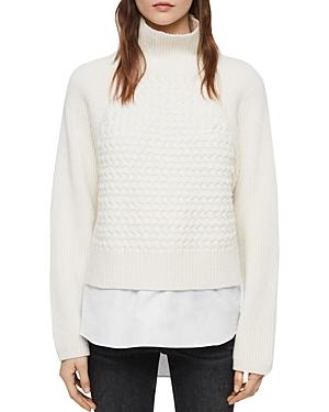 Allsaints Jones Layered-look Cable-knit Sweater