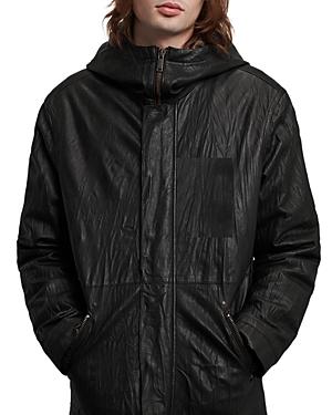 John Varvatos Star Usa Slim Fit Parker Leather Parka