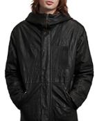 John Varvatos Star Usa Slim Fit Parker Leather Parka