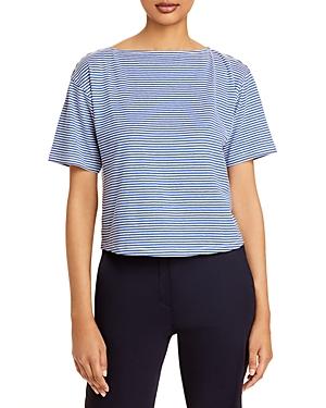 Theory Striped Cotton & Linen Straight Tee