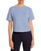 Theory Striped Cotton & Linen Straight Tee