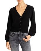 Frame Puff Sleeve Cashmere & Wool Cardigan