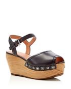 Sigerson Morrison Cailey Peep Toe Ankle Strap Platform Wedge Sandals