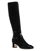Gucci Women's Suede Mid Heel Tall Boots