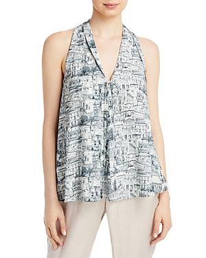 T Tahari Sleeveless V Neck Top