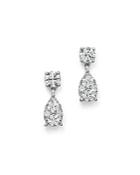 Bloomingdale's Diamond Cluster Drop Earrings In 14k White Gold, 1.0 Ct. T.w. - 100% Exclusive