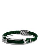 David Yurman Exotic Stone Station Green Leather Bracelet With Malachite