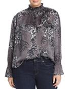Vince Camuto Plus Smocked Floral-print Top