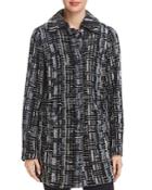 Elie Tahari Rakel Metallic Crosshatch Tweed Coat