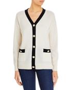 C By Bloomingdale's Cashmere Contrast Trim Cashmere Cardigan - 100% Exclusive