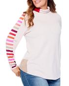 Nic+zoe Plus Stripes Aside Vital Turtleneck