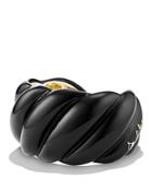 David Yurman Black Resin Sculpted Cable Cuff Bracelet With 18k Gold