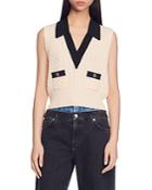 Sandro Suzy Cable Knit Sweater Vest