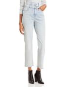 Iro Rosae Cotton High Rise Ankle Jeans In Light Blue Worn