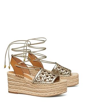 Tory Burch Women's Basketweave Platform Espadrille Sandals