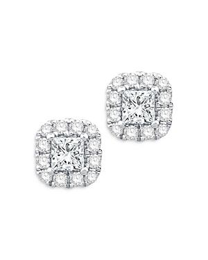 Bloomingdale's Diamond Princess Halo Stud Earrings In 14k White Gold, 0.70 Ct. T.w. - 100% Exclusive