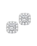 Bloomingdale's Diamond Princess Halo Stud Earrings In 14k White Gold, 0.70 Ct. T.w. - 100% Exclusive