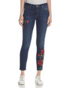 True Religion Jennie Rose-embroidered Jeans In Shady Blue