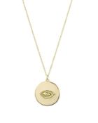 Argento Vivo Evil Eye Disc Pendant Necklace In 18k Gold-plated Sterling Silver, 24