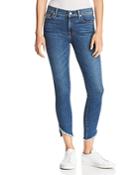 7 For All Mankind Angled-hem Skinny Ankle Jeans In Glam Medium