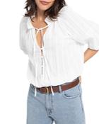 Sanctuary Don't Forget Cotton Tie Neck Blouse